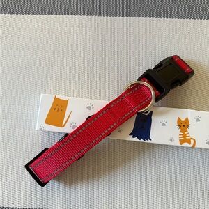 Red Pet Collar with Black Buckle
